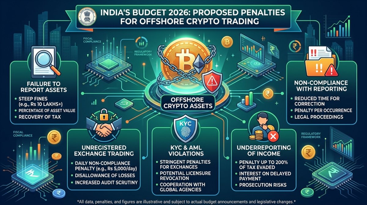 India’s Budget 2026: New Penalties for Offshore Crypto Trading