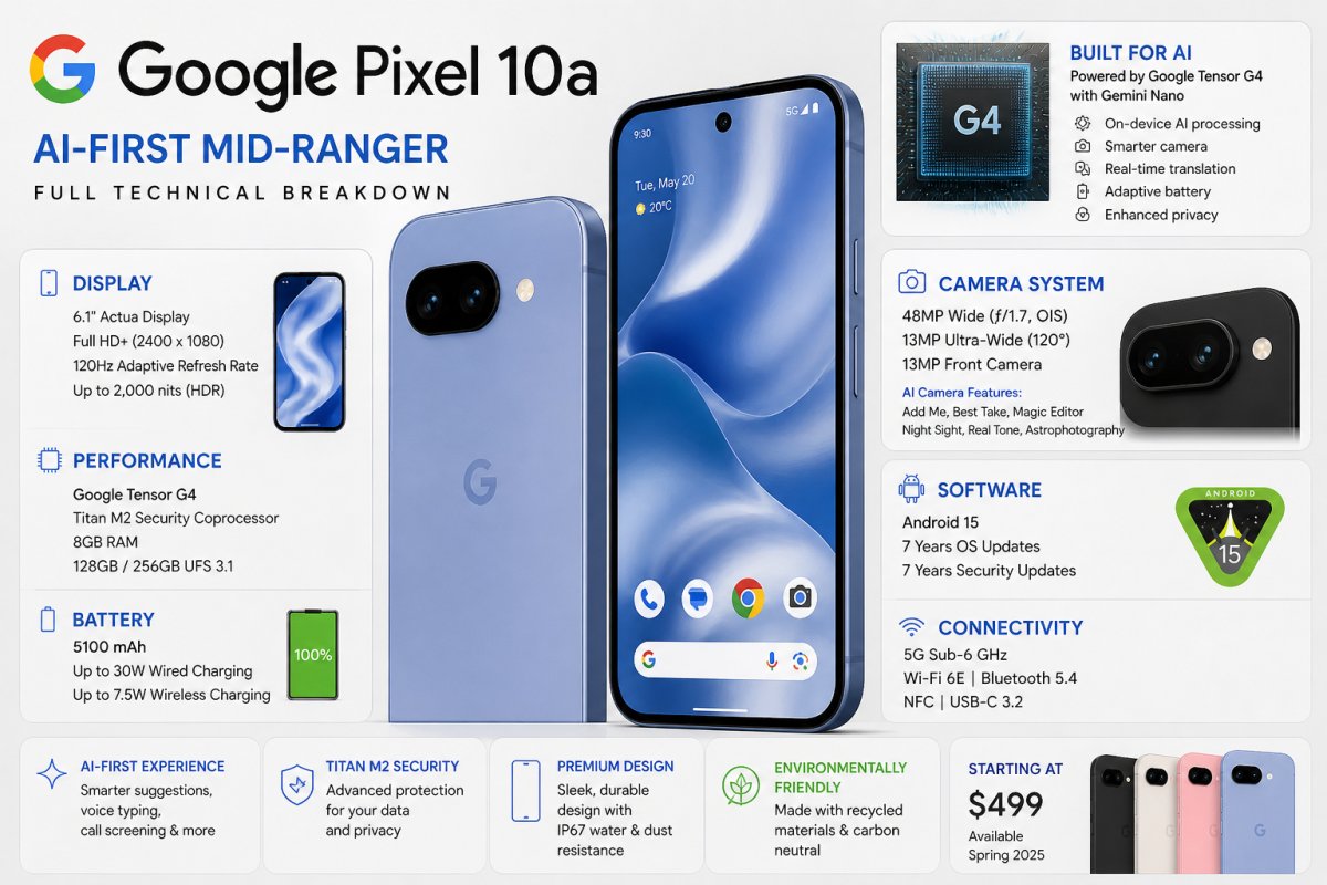 Google Pixel 10a: AI-First Mid-Ranger Full Technical Breakdown